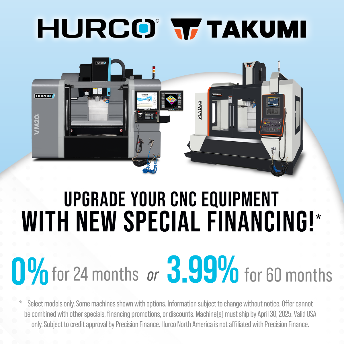 Hurco & Takumi CNC Machines Financing Deal